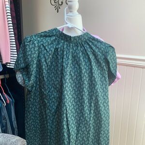 SHEIN Green Patterned Blouse
